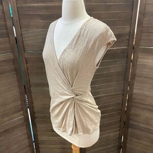 Max Studio Beige Twist Front Blouse